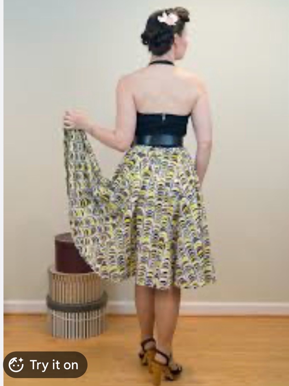 Anthropologie Girls from Savoy Memory of Feathers Halter Vintage Pinup Dress - Picture 3 of 13